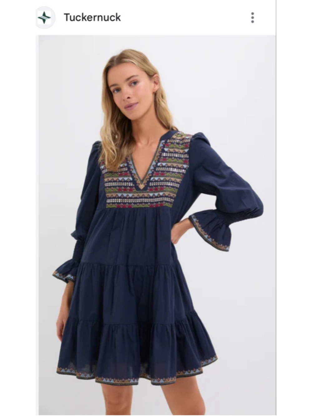 NWT Tuckernuck Pomander Place Navy Embroidered Sequin Kenzo Mini Dress M Sold Ou